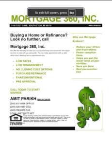 Mortgage 360 Inc