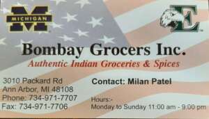 Bombay Grocer from Ann Arbor ad